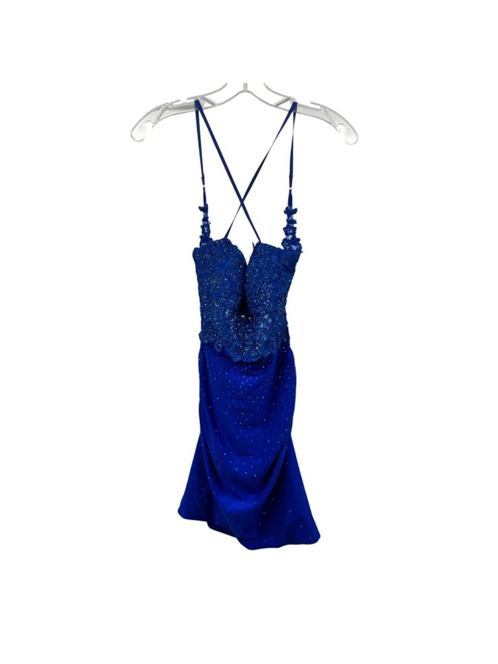 Amelia Couture Women's Blue Mini Dress Spaghetti Straps Size 0